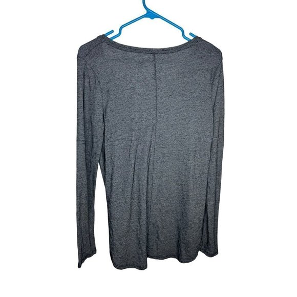 Mossimo Long Sleeve V-Neck Top Gray Medium - Picture 4 of 4